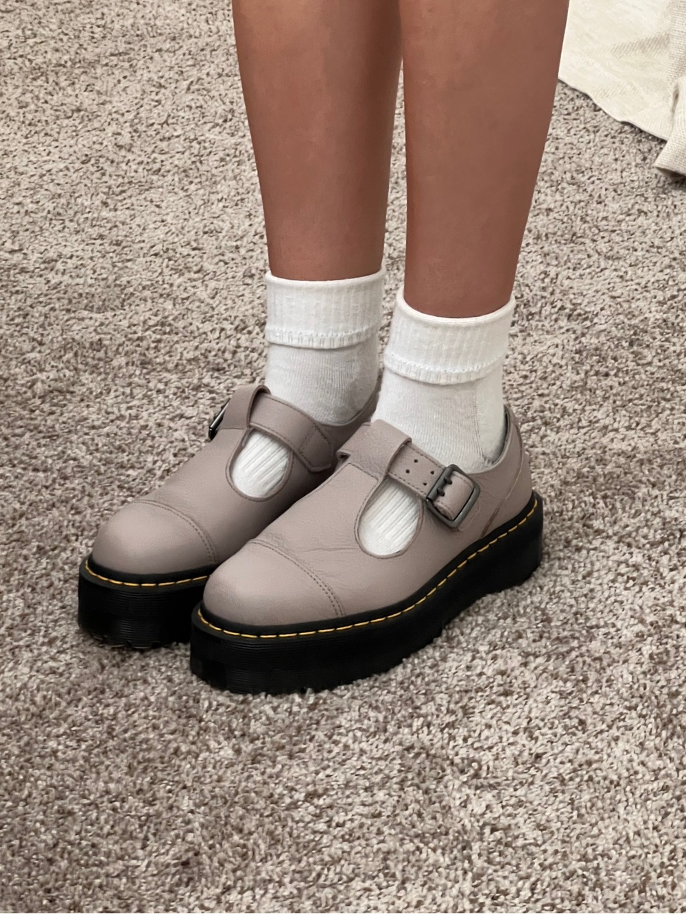 Dr. Martens Bethan Pisa Leather Platform Mary Jane — Vintage Taupe - Picture 4 of 11